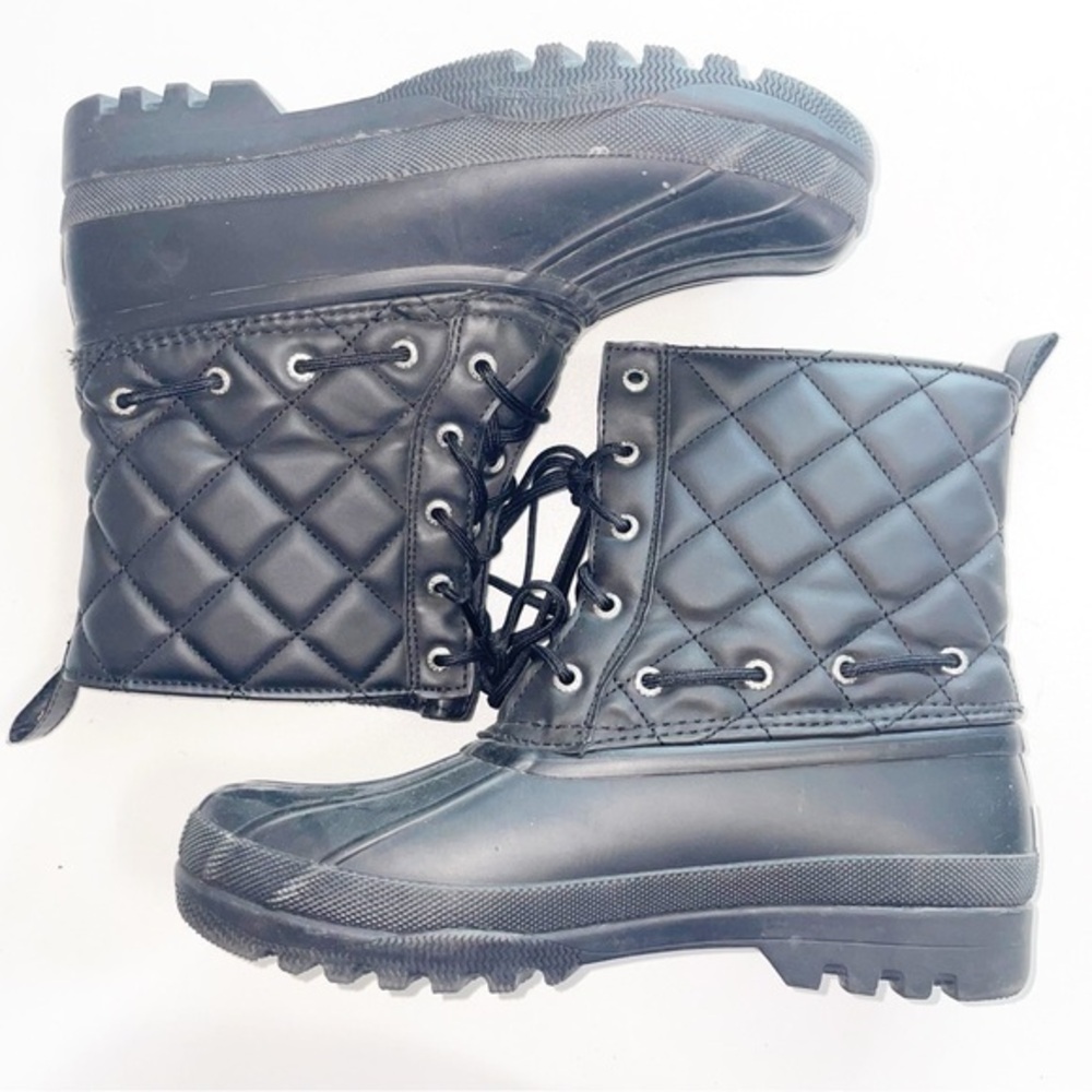 Sperry Black Quilted Combat Boots